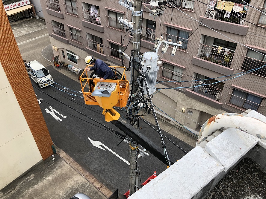 名古屋市熱田区　キュービクル更新に伴う高圧ケーブル電気工事