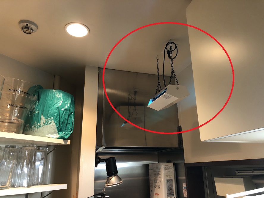 名古屋市中区　殺菌灯（空気循環式紫外線清浄機）の取付電気工事