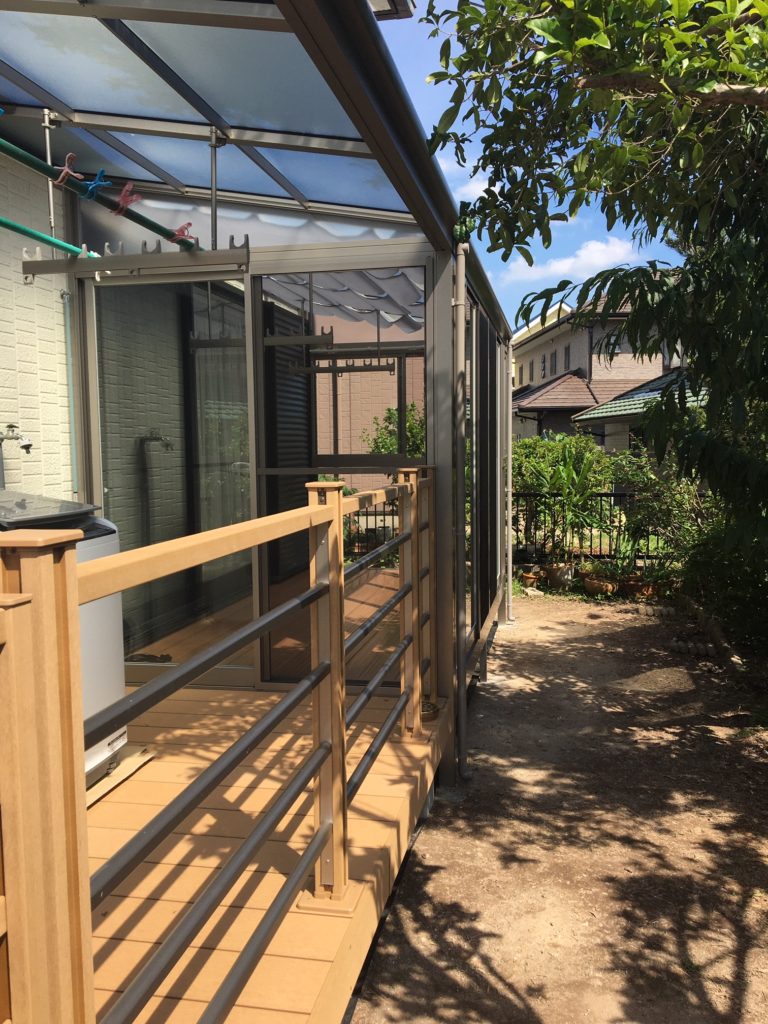 愛知県大府市　ウッドデッキ新設　エクステリア工事店