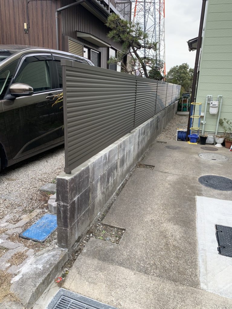 愛知県豊明市　フェンス設置エクステリア工事