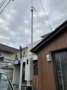 名古屋市南区　電気ポール建て替え電気工事